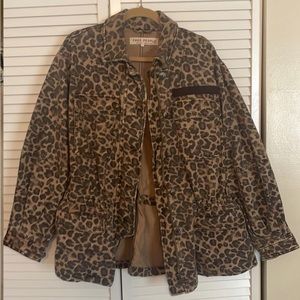 Free People leopard cargo style jacket.